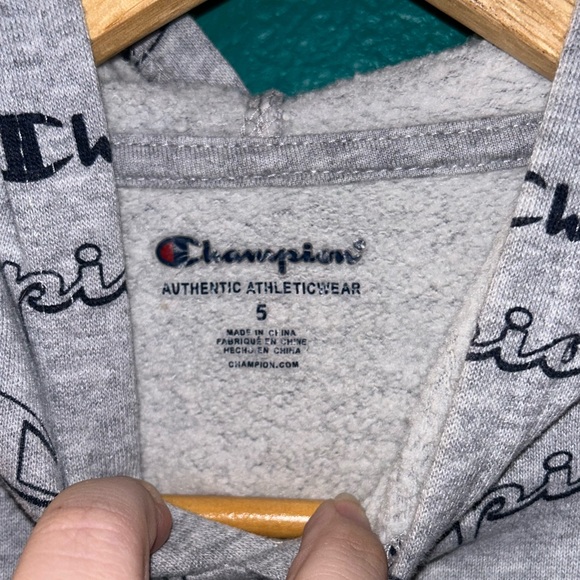 Champions all over logo hoodie kid size 5 - Picture 3 of 5